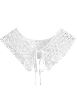 Elegtiskas Mini Lace Cape Dickey Fake Collar Dechable False Collar Neck Ruff for Women and Girls