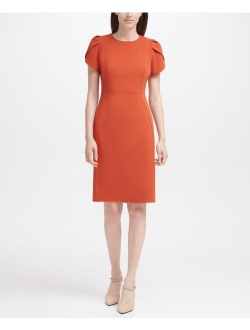 Tulip-Sleeve Sheath Dress