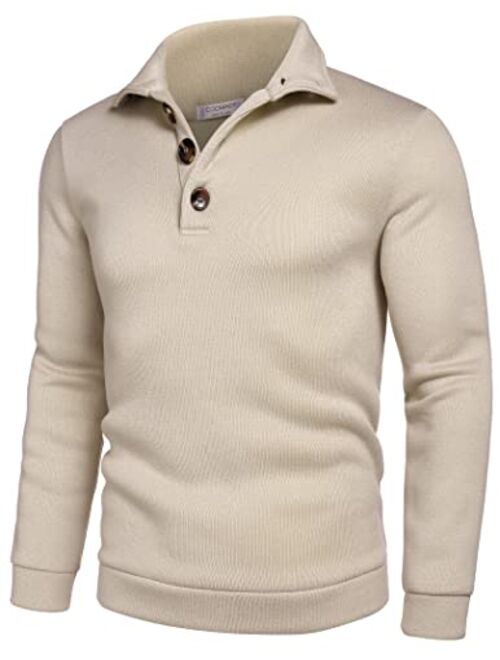 COOFANDY Men's Casual Slim Fit Pullover Sweater Knitted Thermal Sweatershirt