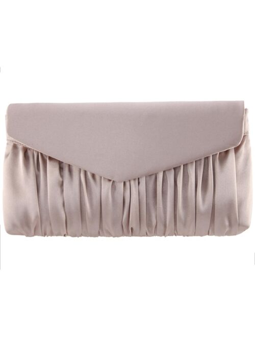 NINA Salome Satin Pleated Clutch