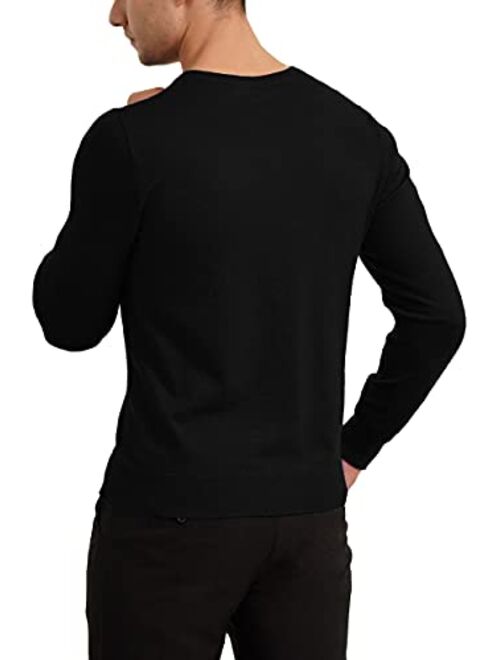 YTD Men's Casual Slim Fit V-Neck Pullover Long Sleeve Knitted Pullover Sweaters