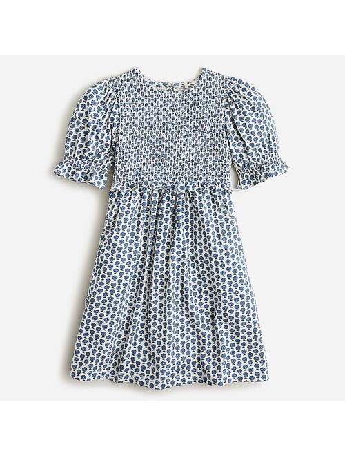 J.Crew Girls' printed broken-in jersey smocked dress