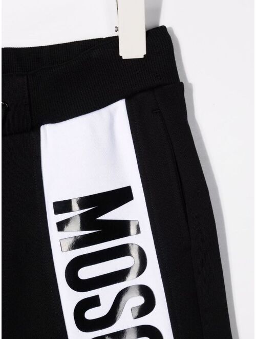 Moschino Kids logo-stripe track shorts