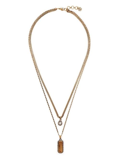 Alexander McQueen graffiti-logo layered necklace