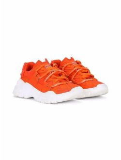 Kids chunky sole lace-up sneakers