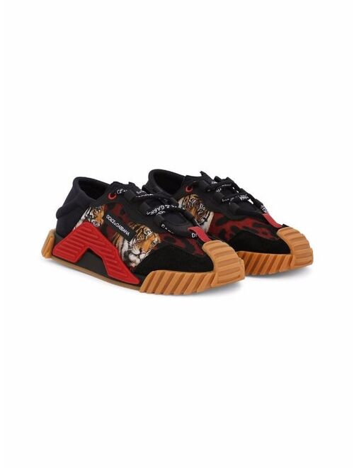 Dolce & Gabbana Kids NS1 tiger-print sneakers