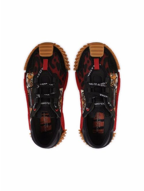 Dolce & Gabbana Kids NS1 tiger-print sneakers