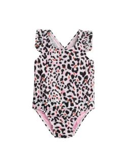 Toddler Girl Jumping Beans Adaptive Easy Dressing One-Piece Swimsuit
