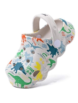 techcity Kids Dinosaur Garden Shoes Cute Cartoon Sandals Clogs Toddler Beach Pool Water Shoes Summer Slides for Boys Girls