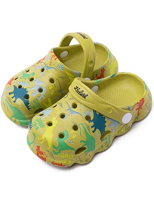 techcity Kids Dinosaur Garden Shoes Cute Cartoon Sandals Clogs Toddler Beach Pool Water Shoes Summer Slides for Boys Girls