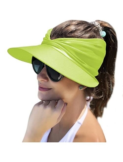 Muryobao Womens Sun Visor Hat Wide Brim Summer UPF 50+ UV Protection Beach Sport Cap