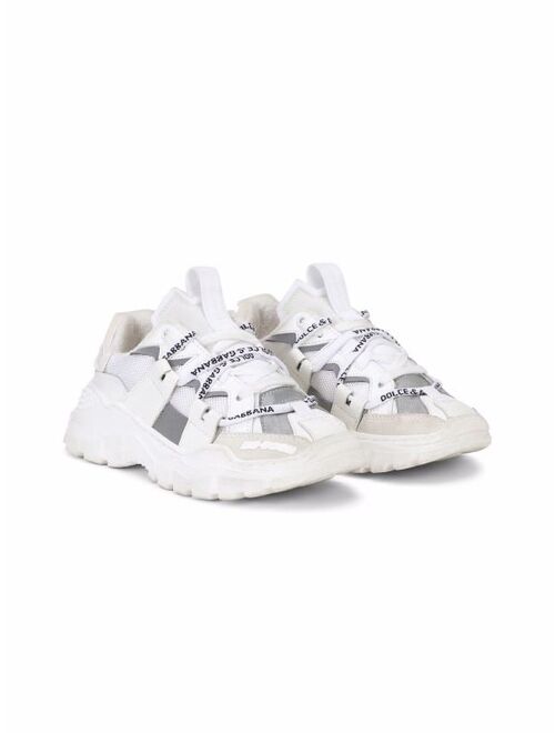 Dolce & Gabbana Kids low-top logo lace-through sneakers