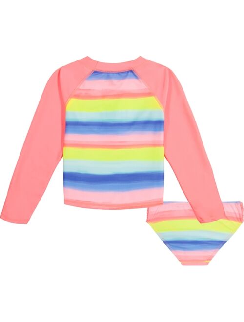 Nautica Little Girls Ombre Stripe Rashguard, 2 Piece Set