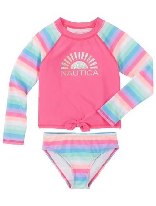 Nautica Big Girls Sunset Rashguard, 2 Piece