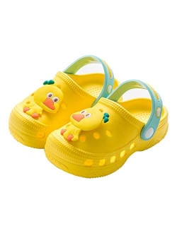 Waiyqju Toddler Little Kids Cute Cartoons Classic Clogs Toddler Non-Slip Garden Slippers Slides Sandals Lightweight Summer Pool Beach Water Shoe for Girls and Boys