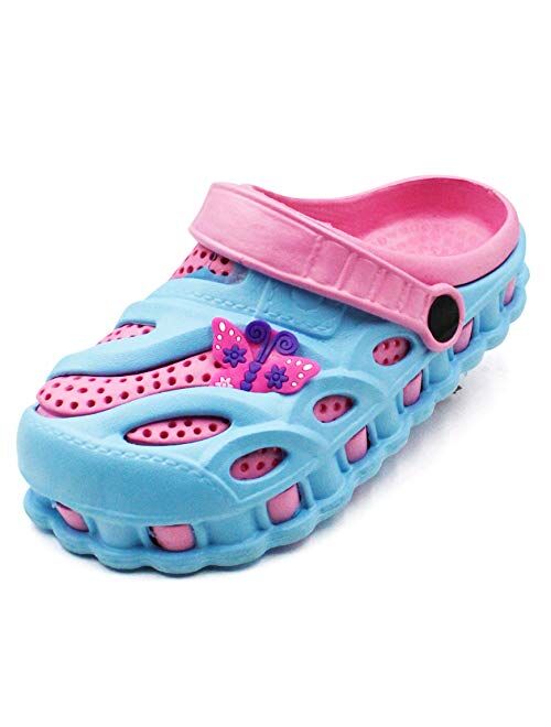 LAVRA Girls Two Tone Ventilated Butterfly Mule Clogs