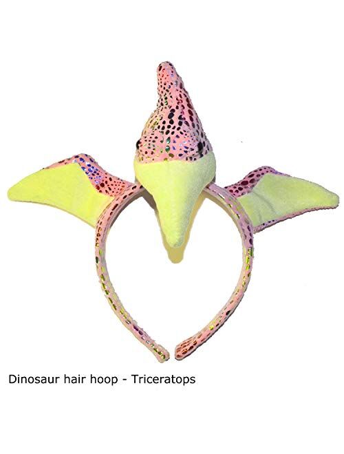 MK.Baby Cute HeadbandHair Dinosaur Hair Hoop Plush Party Headpiece Hair Hoop Hair Band Party Cosplay Costume Props 4PCS 3D Cartoon Hair Decoration