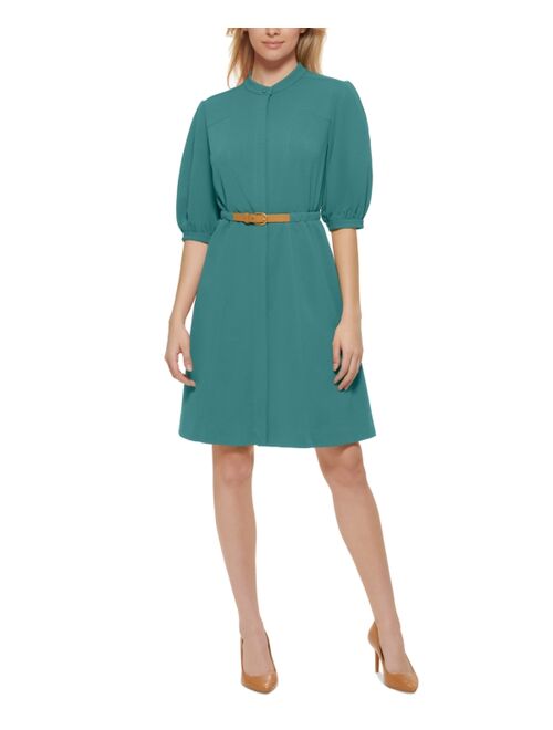 Calvin Klein Puff-Sleeve A-Line Dress