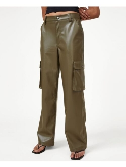 Women's Utility Faux Leather Pants