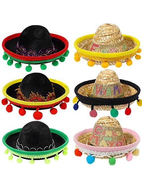 JOYIN Cinco De Mayo Sombrero Headband, 6 Pack for Carnivals Festivals, Dia De Muertos Cinco De Mayo Sombrero Headband, 6 Pack for Carnivals Festivals, Dia De Muertos