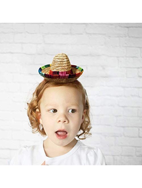 Buy GuassLee 3 Pack Sombrero Hats Mini Mexican Party Hat with Headband ...