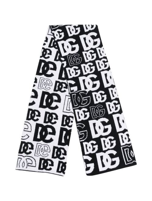 Dolce & Gabbana Kids logo-print virgin wool scarf