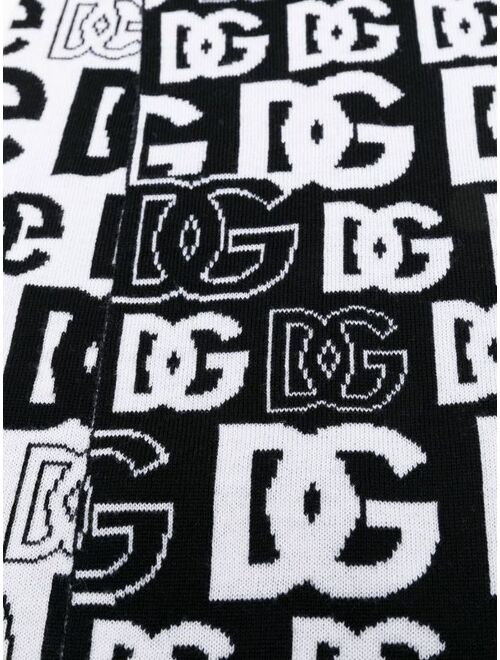 Dolce & Gabbana Kids logo-print virgin wool scarf