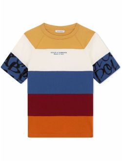 Kids colour-block cotton T-shirt