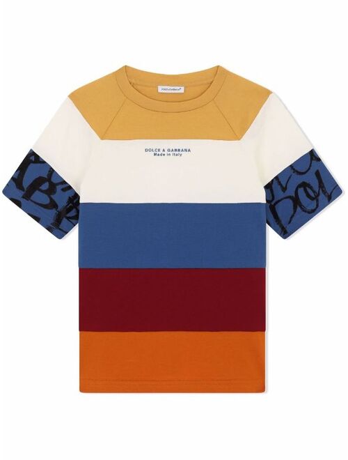 Dolce & Gabbana Kids colour-block cotton T-shirt