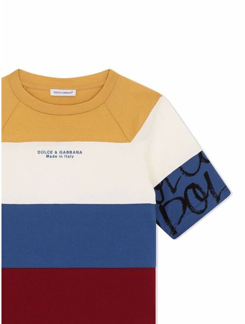 Dolce & Gabbana Kids colour-block cotton T-shirt