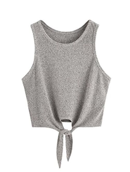 SweatyRocks Crop Top Women Vest Ribbed Tank Top