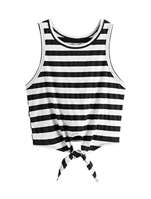 SweatyRocks Crop Top Women Vest Ribbed Tank Top