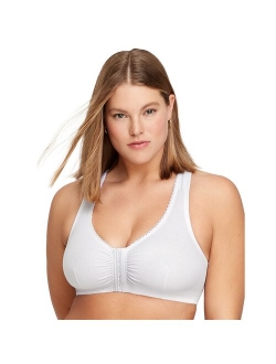 Glamorise Women's Full Figure Plus Size Complete Comfort Wirefree Cotton T-Back Bra