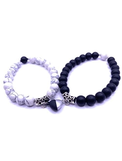 Generic EVOLS Men Women Beaded Stretch Stacking Bracelet For Couples Best Friends Sisters And Family Members. Comes With Custom Packaging. A Wonderful Gift For Him and He