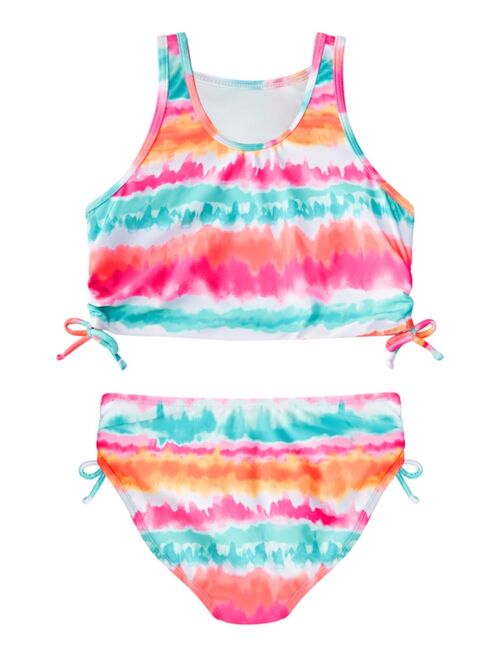 BREAKING WAVES Big Girls 2-Pc.Tie-Dye Swimsuit