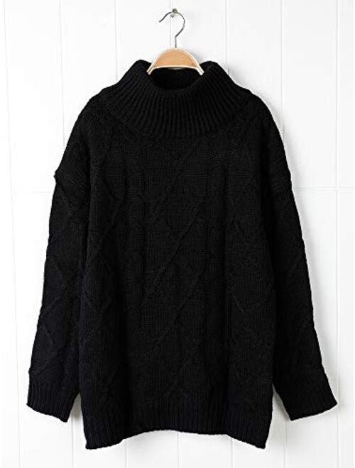 Vdnerjg Men's Thermal Turtleneck Sweater Long Sleeve Cable Knit Casual Chunky Pullover Jumper