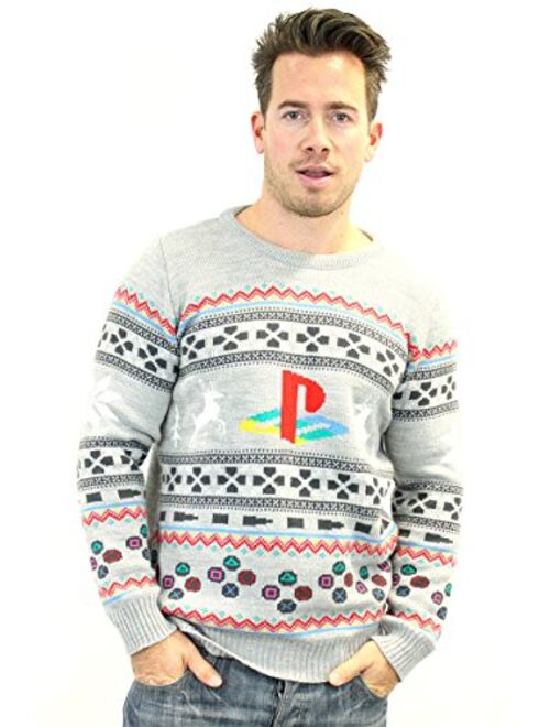 Numskull Unisex Official Playstation Console Knitted Christmas Jumper for Men or Women - Ugly Novelty Sweater Gift