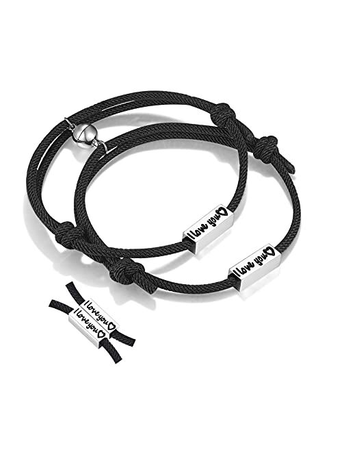 UNGENT THEM Magnetic Couples Bracelets I Love You No Matter Distance Couple Bracelets for Women Men Boyfriend Girlfriend Best Friends