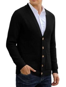 Sailwind Men's Long-Sleeve Cardigan Sweater Soft Cable Knit Sweater for Men