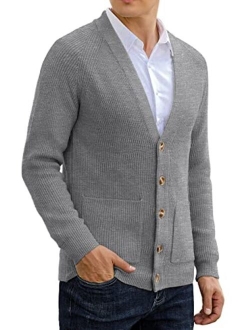 Sailwind Men's Long-Sleeve Cardigan Sweater Soft Cable Knit Sweater for Men