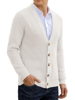 Sailwind Men's Long-Sleeve Cardigan Sweater Soft Cable Knit Sweater for Men