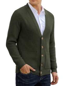 Sailwind Men's Long-Sleeve Cardigan Sweater Soft Cable Knit Sweater for Men