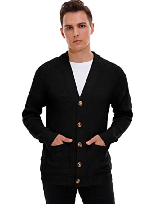 Sailwind Men's Long-Sleeve Cardigan Sweater Soft Cable Knit Sweater for Men