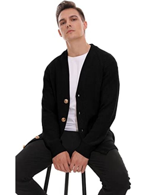 Sailwind Men's Long-Sleeve Cardigan Sweater Soft Cable Knit Sweater for Men