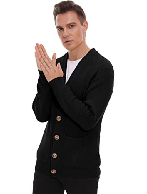 Sailwind Men's Long-Sleeve Cardigan Sweater Soft Cable Knit Sweater for Men