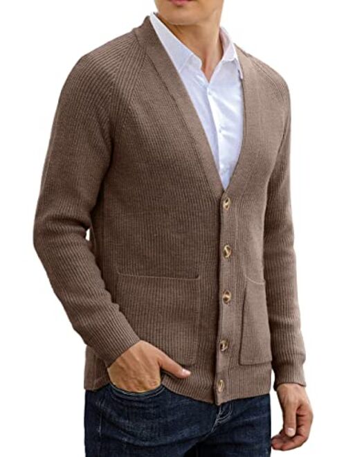 Sailwind Men's Long-Sleeve Cardigan Sweater Soft Cable Knit Sweater for Men