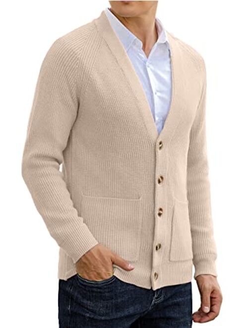 Sailwind Men's Long-Sleeve Cardigan Sweater Soft Cable Knit Sweater for Men