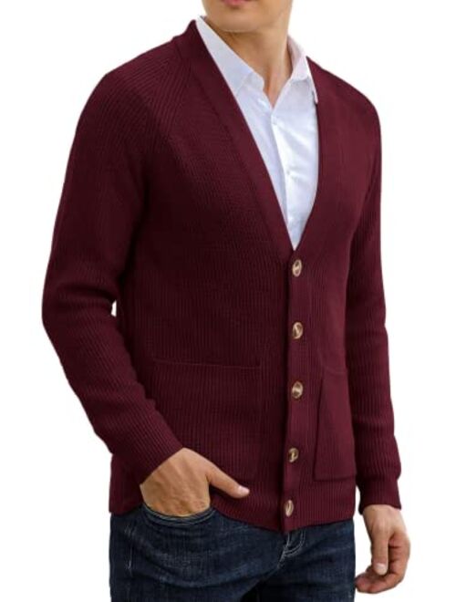 Sailwind Men's Long-Sleeve Cardigan Sweater Soft Cable Knit Sweater for Men