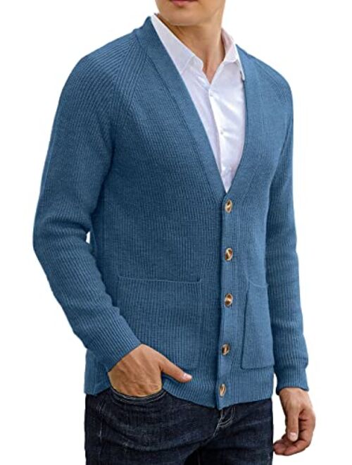 Sailwind Men's Long-Sleeve Cardigan Sweater Soft Cable Knit Sweater for Men