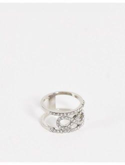 ring with pave and bow detail